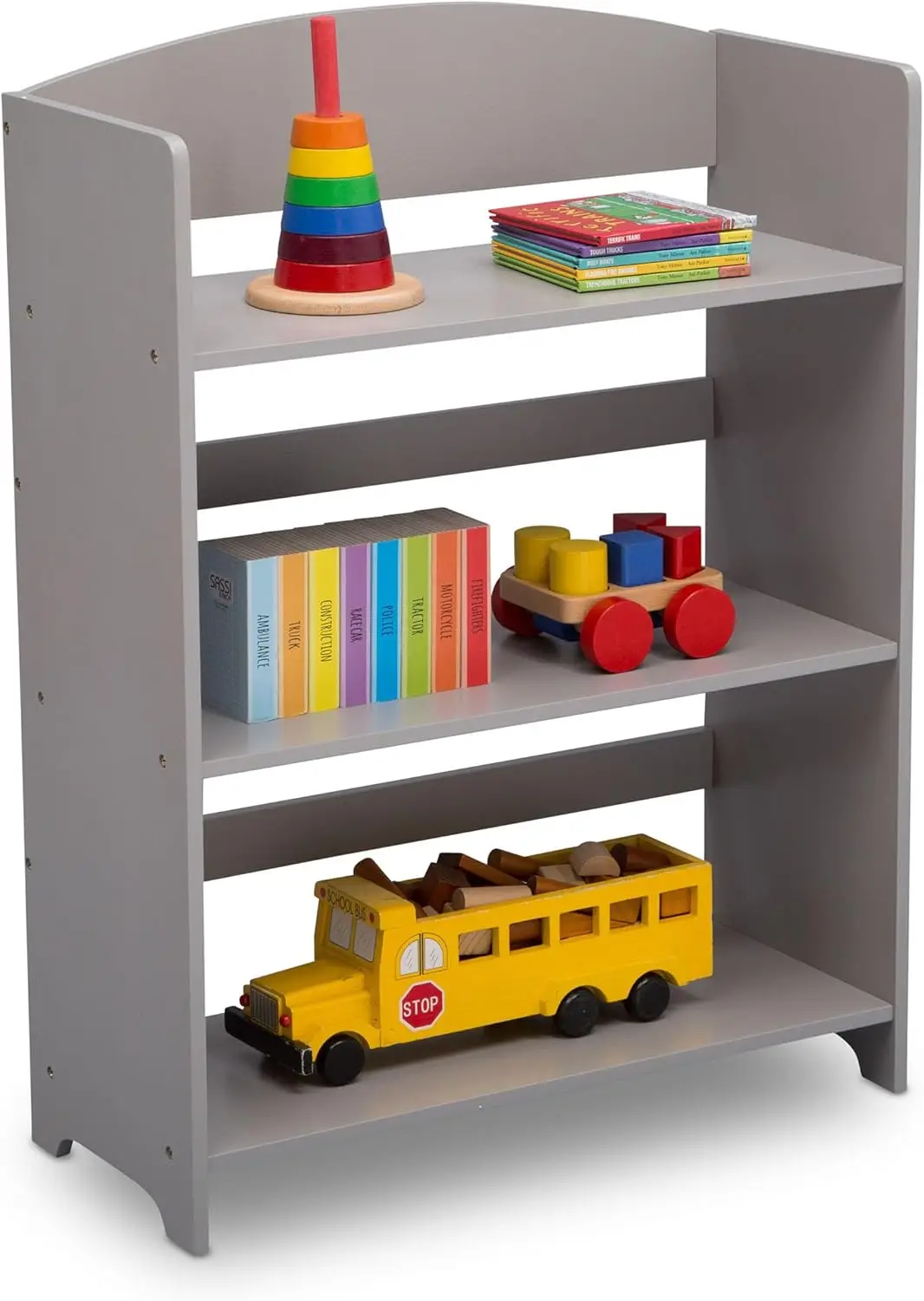

Greenguard Gold Certified Grey Kids Bookshelf with Three Open Shelves, Sturdy Wood Construction