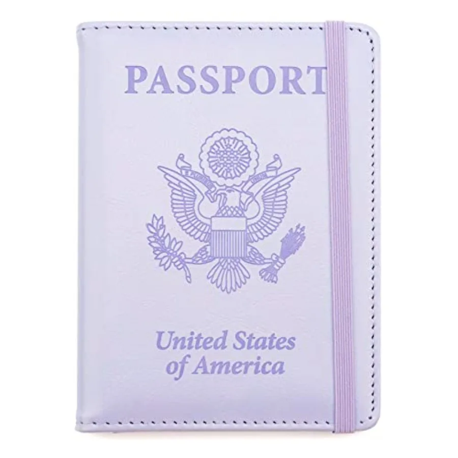 Passport Holder for Travel, Leather Passport Cover Wallet Case RFID Blocking Passport Book Holders for Travel Women Men Family