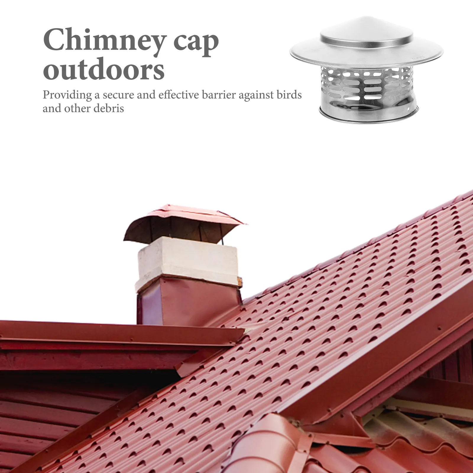 Chimney Cap Stainless Steel Roof Exterior Wall Air Outlet Roof Pipe Exhaust Hood Chimney Rainproof Cap home Chimneys accessories