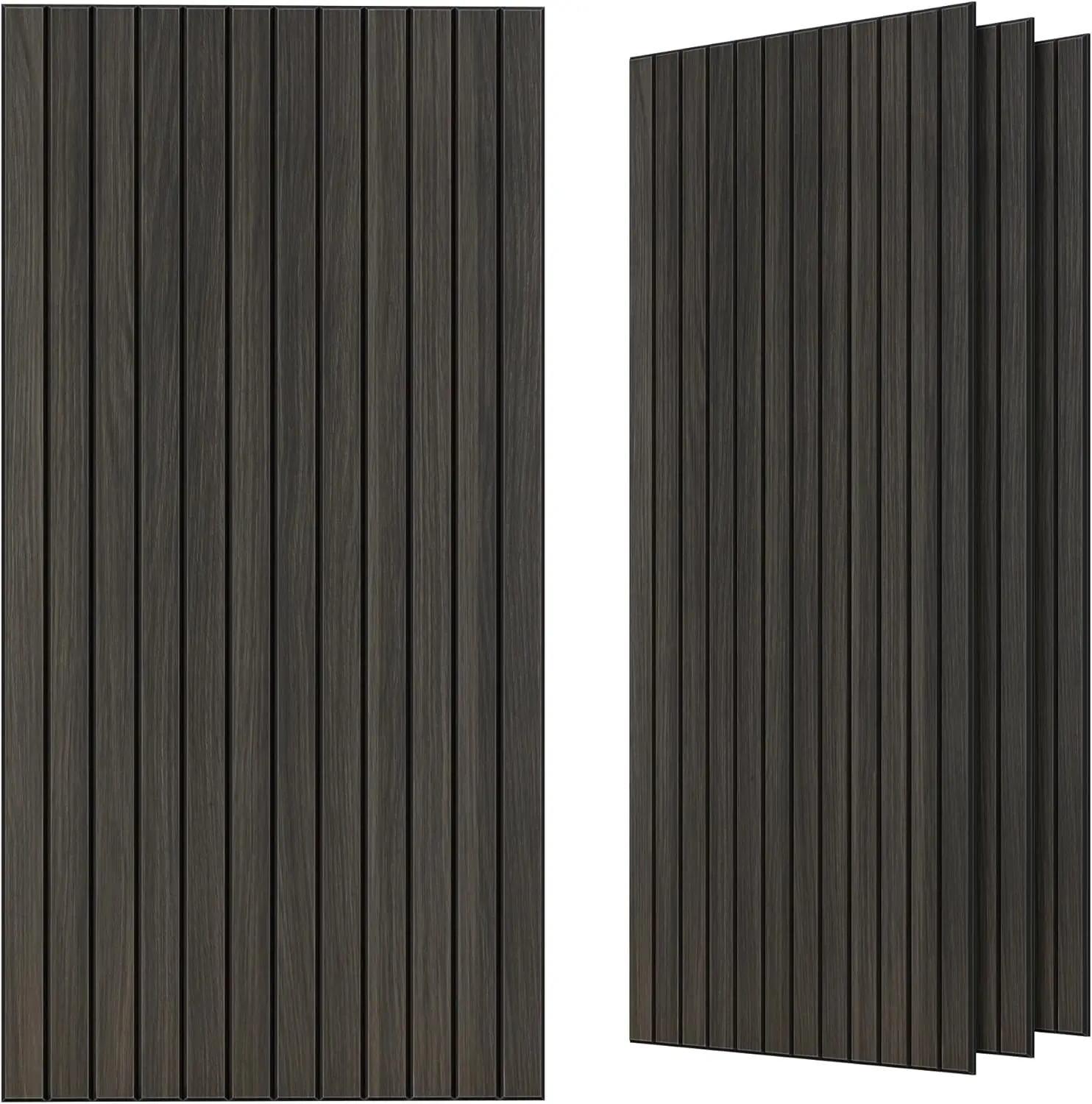 Wood-Look Sound Panels, 4 Pack 47.2” x 23.6” Acoustic Wall Panels for Home Office Basement in Rustic Walnut