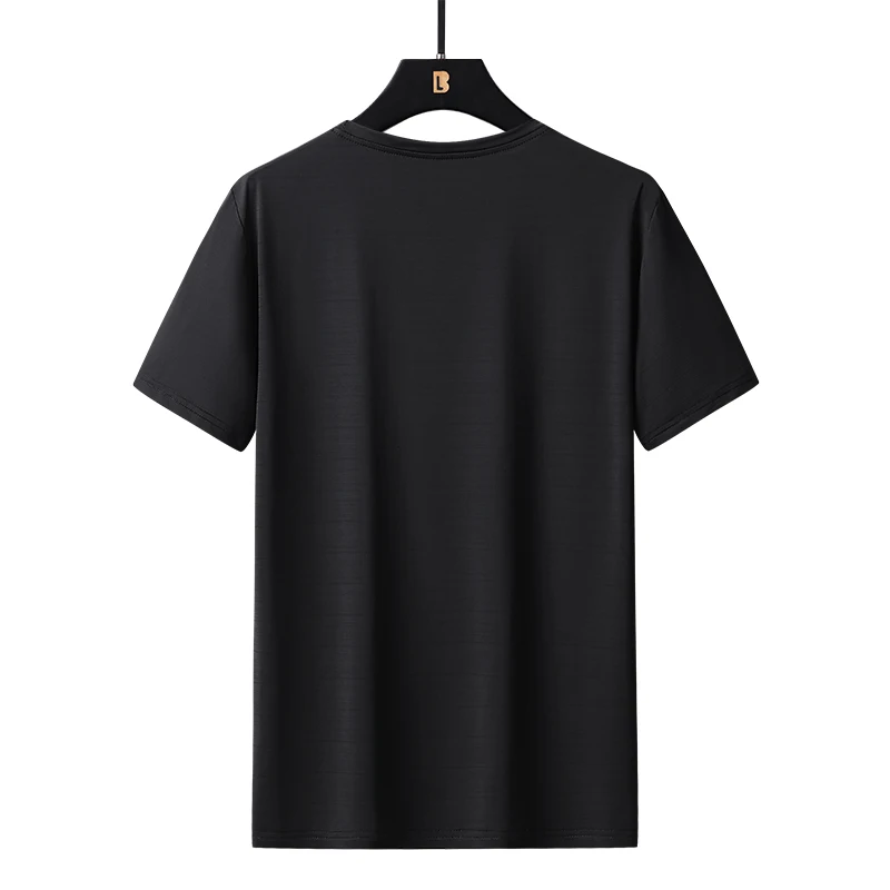 New Men'S Summer Ice Silk Short Sleeved Sports Casual Loose T-Shirt Youth Fitness Running Fashion Quick Drying Breathable Top