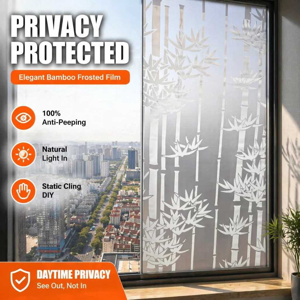 Self Adhesive Privacy Window Film Translucent UV Protection Heat Control Removable for Balcony Bedroom Glass