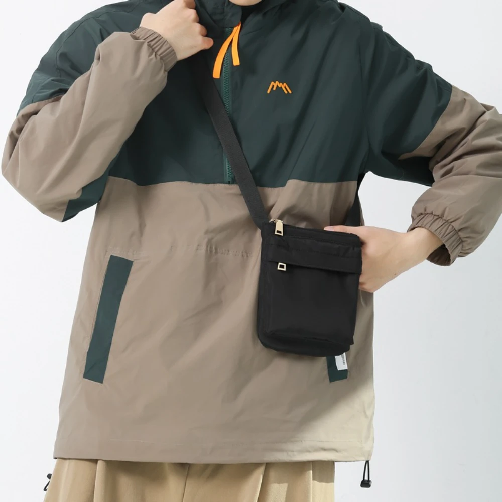 

Mini Nylon Crossbody Bag, Simple Mobile Phone Bag, Versatile Multi Zipper Shoulder BagCarrying a Shoulder Bag for Commuting