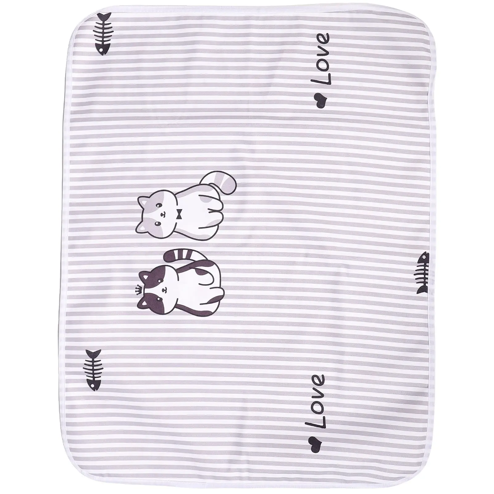 

70X90Cm Double Sided Waterproof Breathable Mattress Pad Cute Cat Washable Reusable Bed Underpad For Changing Protector Dormitory
