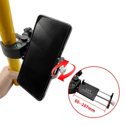 GPS Pole Clamp With Compass Phone Holder Bracket Cradle For Data Collector Total Station