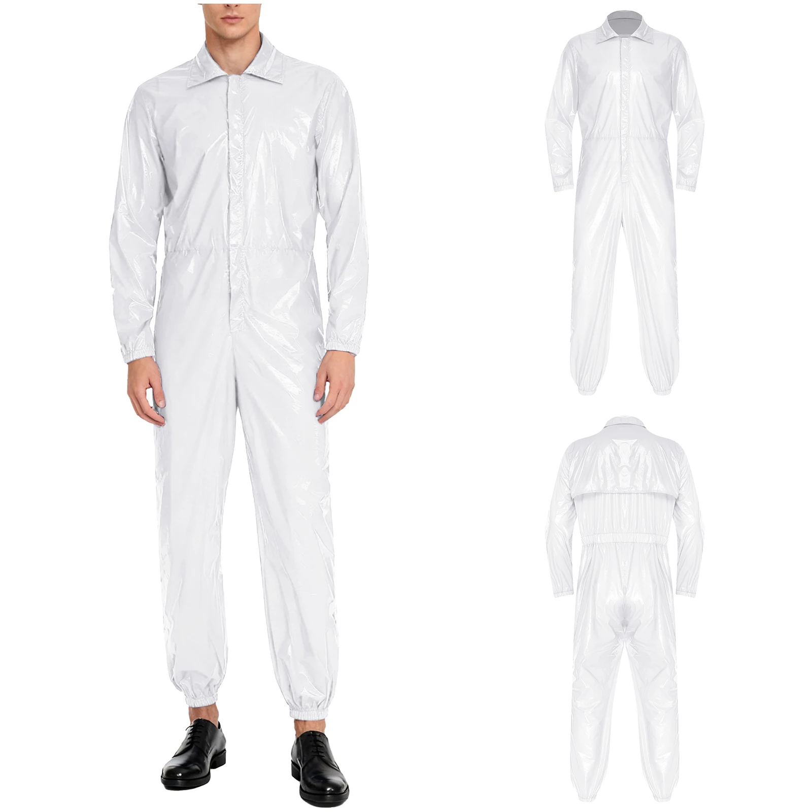 Męskie kombinezony robocze w jednolitym kolorze, wodoodporne, pyłoszczelne, gładkie, do fabryki, warsztatu, na co dzień.