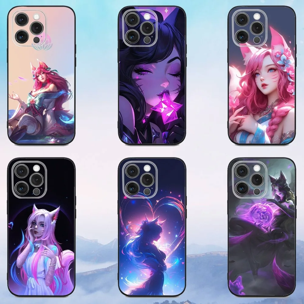 

L-LOL KDA Ahri Phone Case For iPhone 16e,16,15,14,13,12,11,Pro,X,XS,Max,XR,Plus,Mini Soft Black Cover