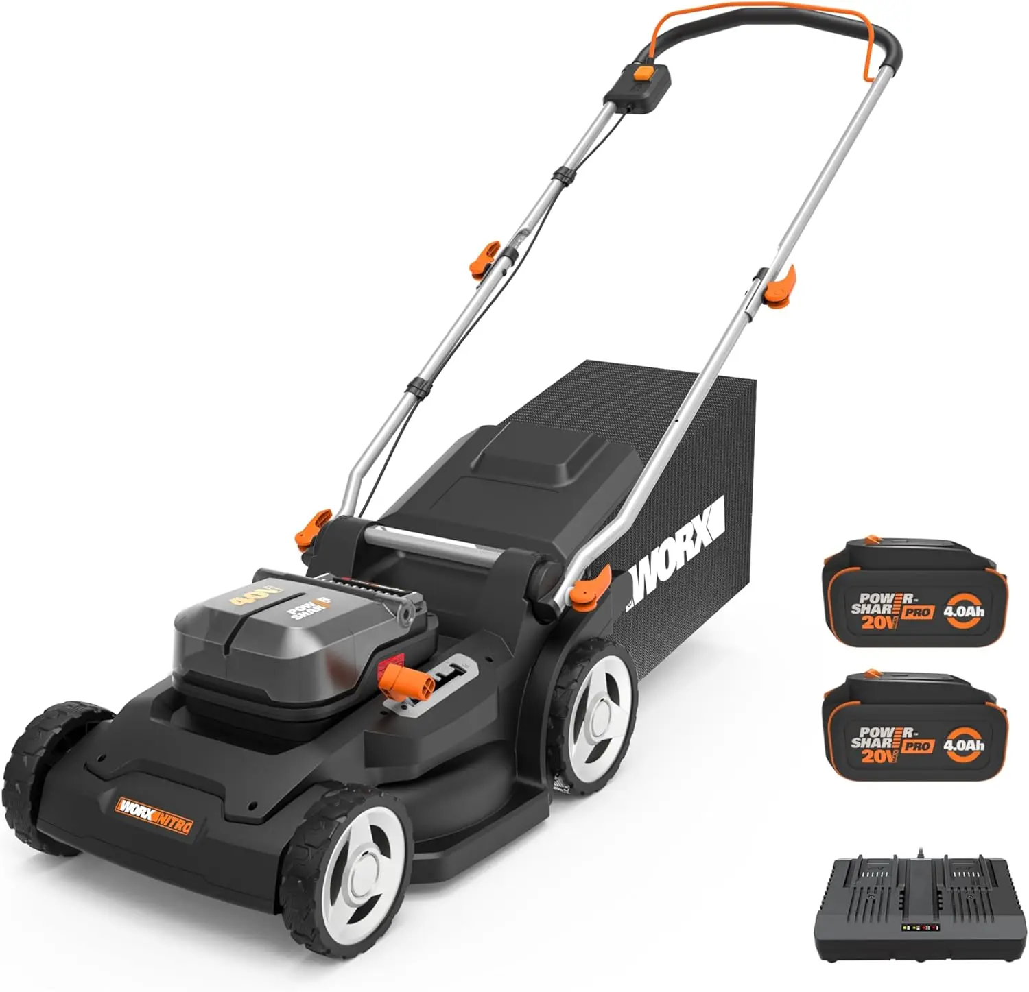 

Customizable 40V 17'' Cordless Lawn Mower For Medium Size Yards, 2-in-1 Electric Mower Cuts To Edge, Compact & Lightweight Push
