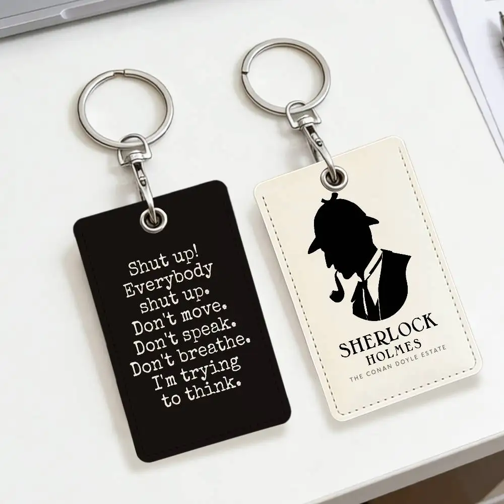 Movie S-Sherlocks H-holmes   PU Soft Leather Rectangular Key Card  Protection Cover Youth Faion Accory Card Holder