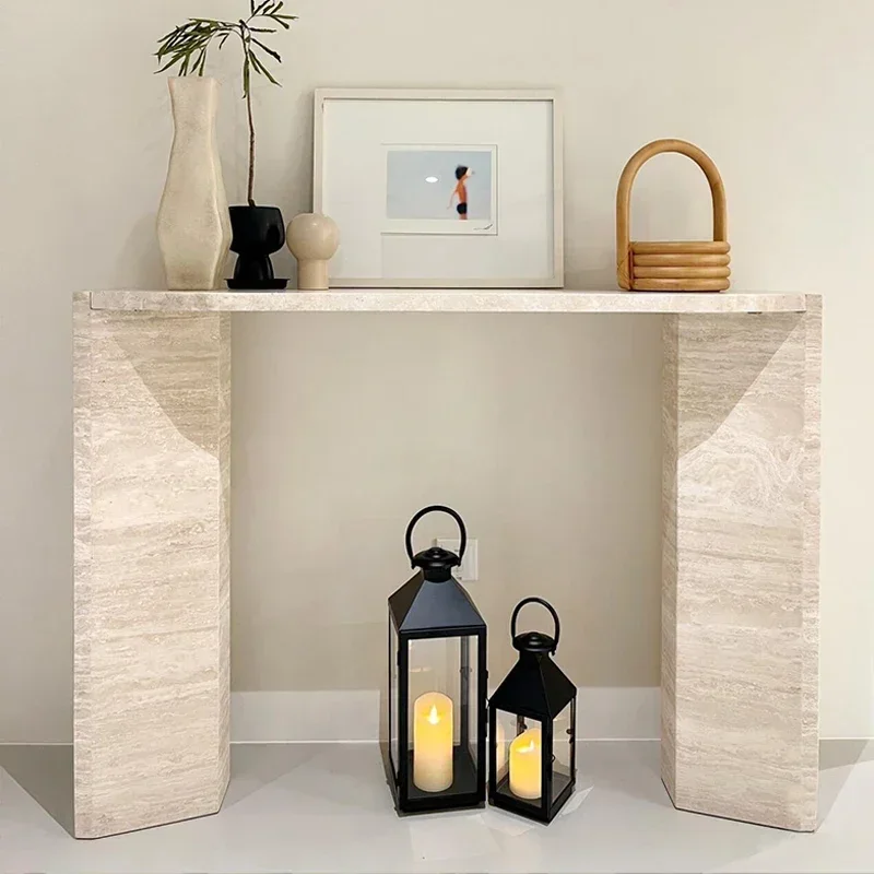 

Marble Modern Entrance Table Luxury Elegant Minimalist Narrow Corner Table Design Vintage Mesas De Entrada Furniture Living Room