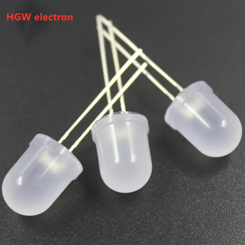 50Pcs 5Colorsx10Pcs 10MM LED Diode Diffused Kit 10mm 3V Set Light Emitting White Green Red Blue Yellow F10 Luminous tube