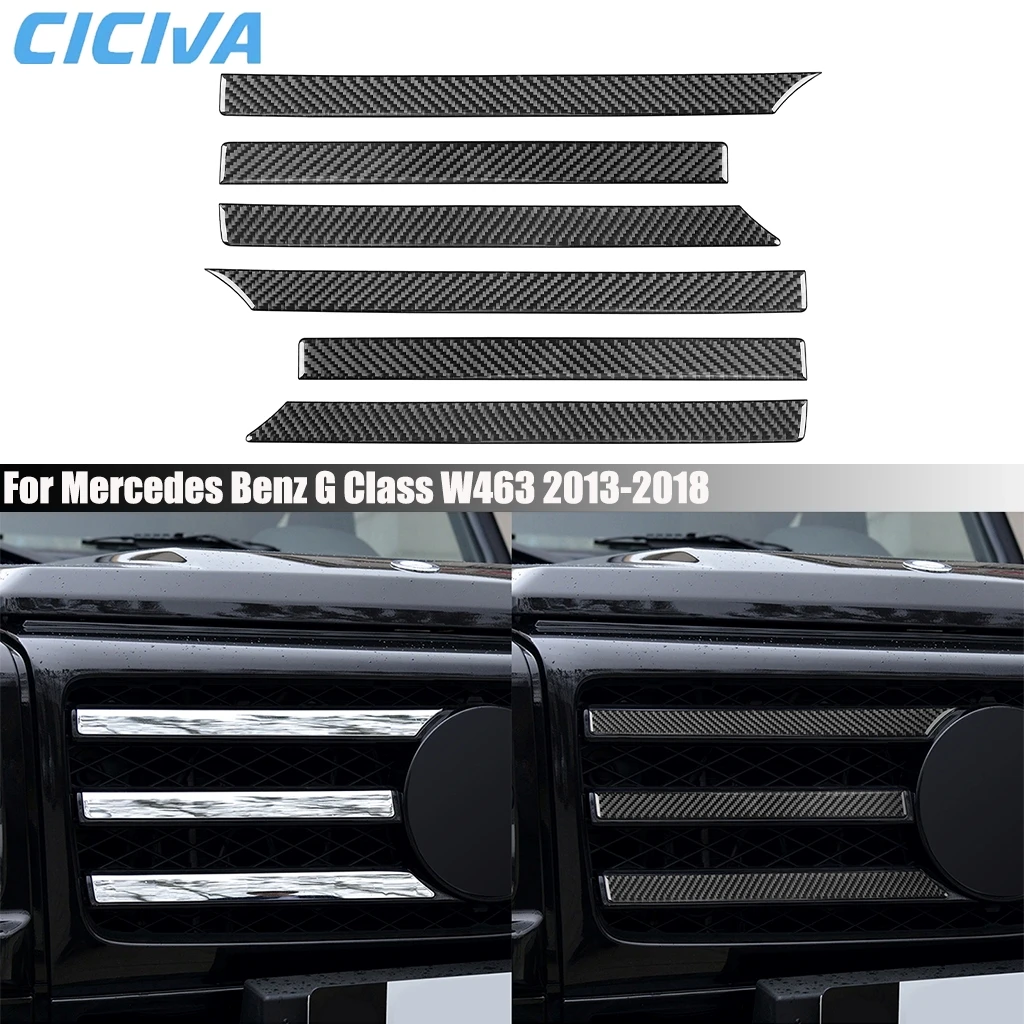 

Автомобильные аксессуары из углеродного волокна, передний бампер, центральная решетка, наклейка, внешняя отделка для Mercedes Benz G Class W463 2013-2018
