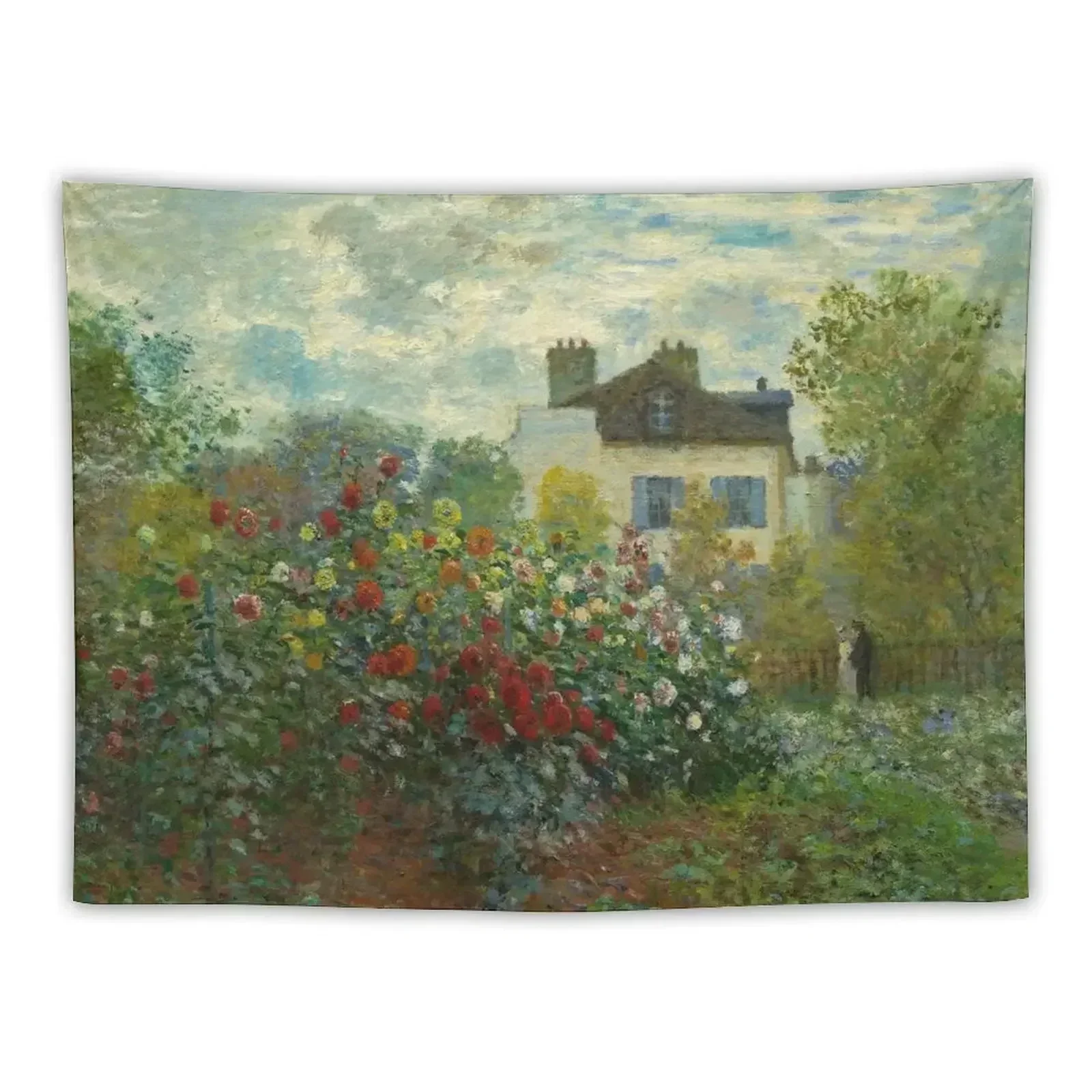 

The Artist's Garden in Argenteuil (A Corner of the Garden with Dahlias) by Claude Monet (1873) Tapestry Decor For Room Tapestry