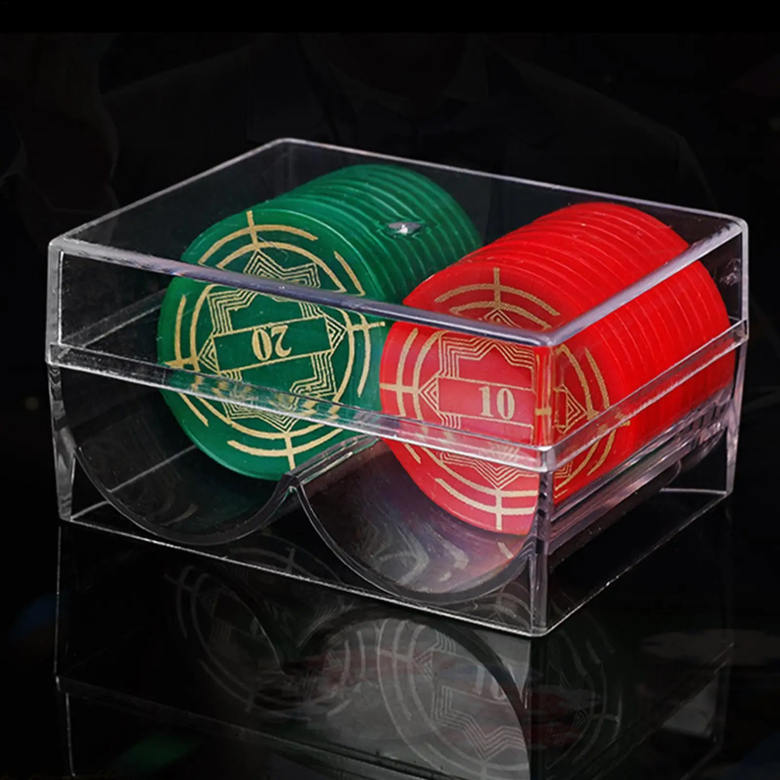Poker Chip Rack Poker Chip Display Clear Trays 2 Slots Clear Acrylic Poker Chip Rack Holds 40 Chips For Casino
