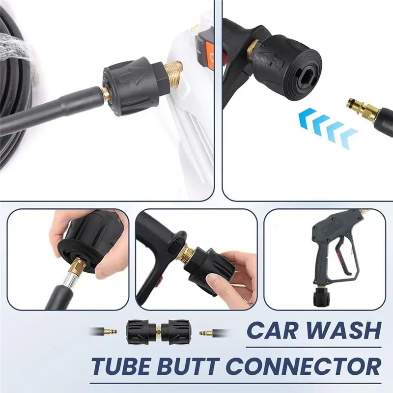 LITE M22 14mm Quick Connect Adapter for Karcher for K2 K3 K4 K5 K6 K7 Pressure Washer Hose Quick Release Aluminum Alloy Plastic