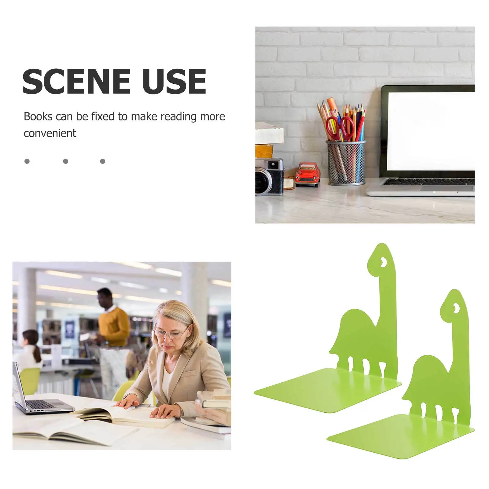 2 قطعة الدفتين الكرتون 6X5 بوصة المعادن ديناصور كتاب ينتهي حامل كتب حامل منظم سطح المكتب للأرفف الحيوان على شكل #2