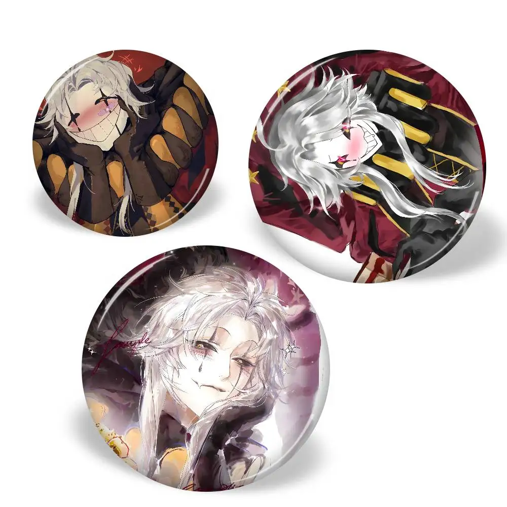 Pierrot Funny Game The Freak Circus Creative Pins Funny Faces Round Snap-in Brooch Badge Backpack Hat Accessories Jewelry Gifts