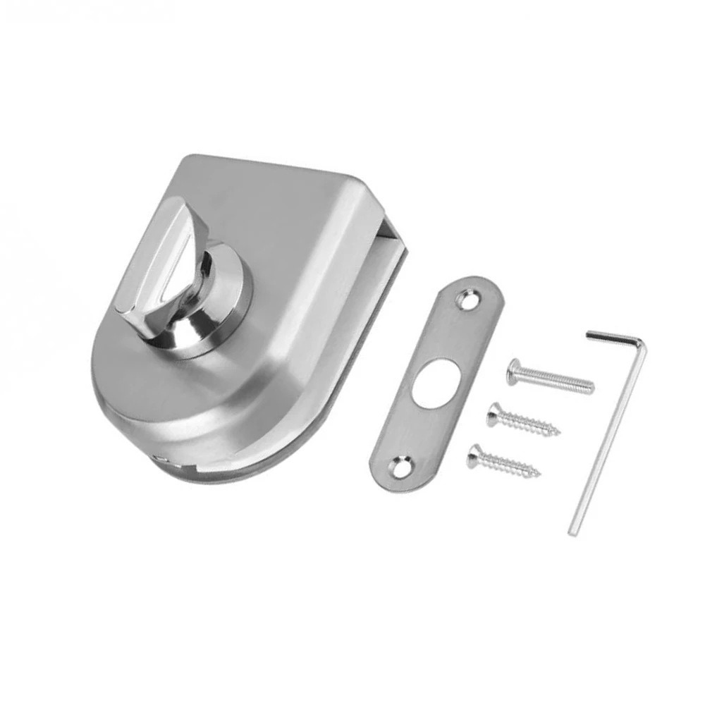 LUCKING DOOR 10~12mm Stainless Steel Glass Door Lock Latch Rotary Knob Open/Close Stainless Steel Glass Latch Home Hotel