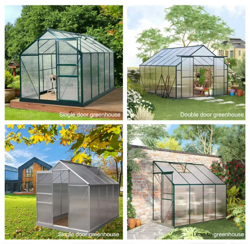 Shandong easy installation  home garden use polycarbonate fairy green houses with polycarbonate roof