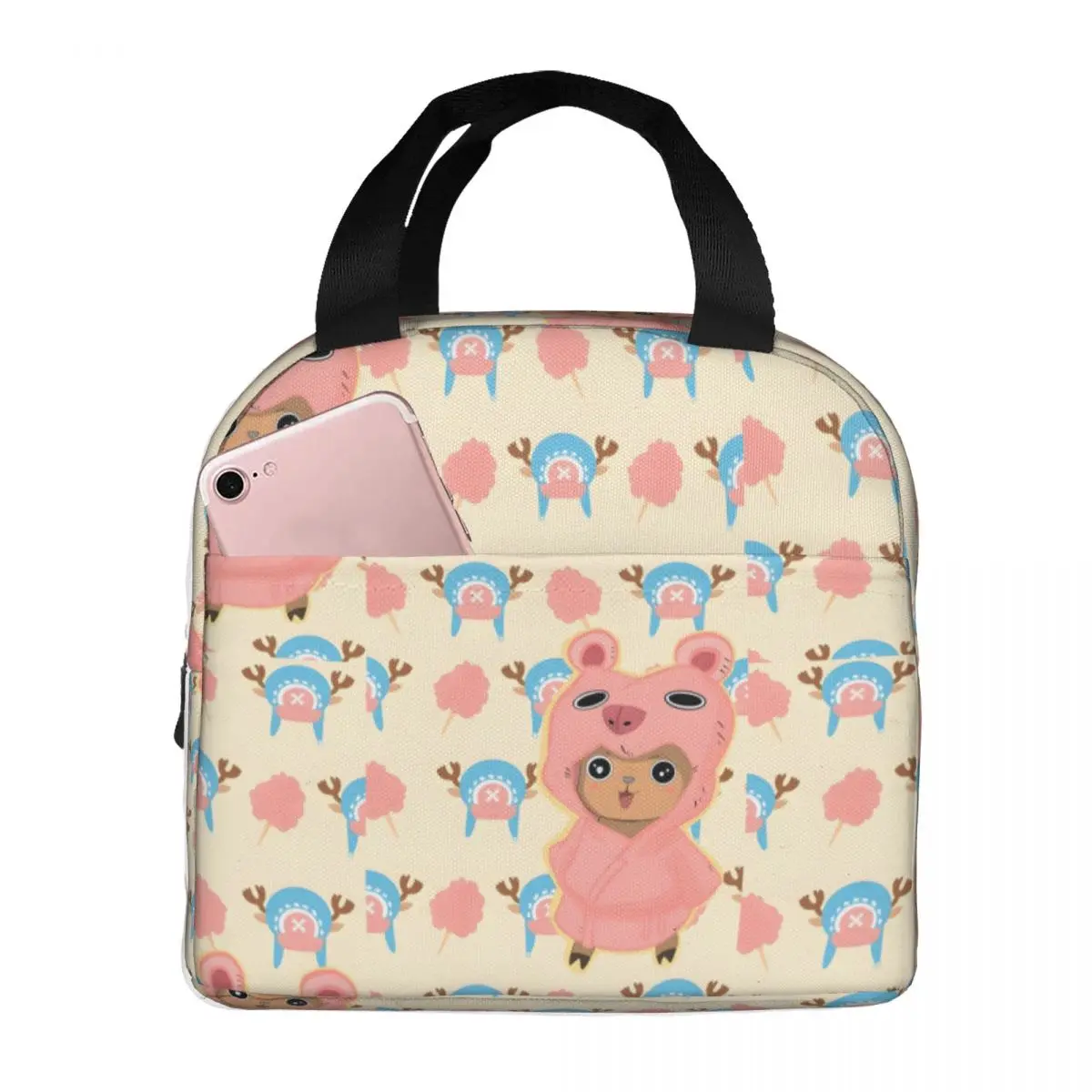 Durable Waterproof For Girls One Piece Lunch Boxes Thermal Cute Tony Tony Chopper Wallpaper Weekend Picnic Food Pouch