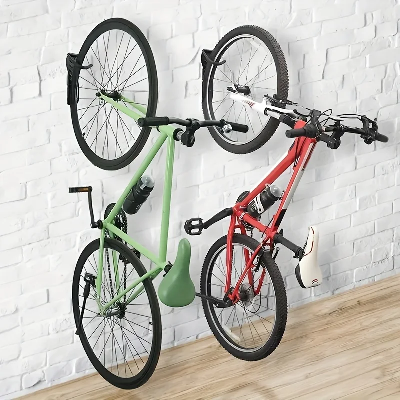 Indoor Vertical Bicycle Hooks, Wall Mounted Hooks, Steel Sturdy Bicycle Hanger, Removable Convenience Hooks