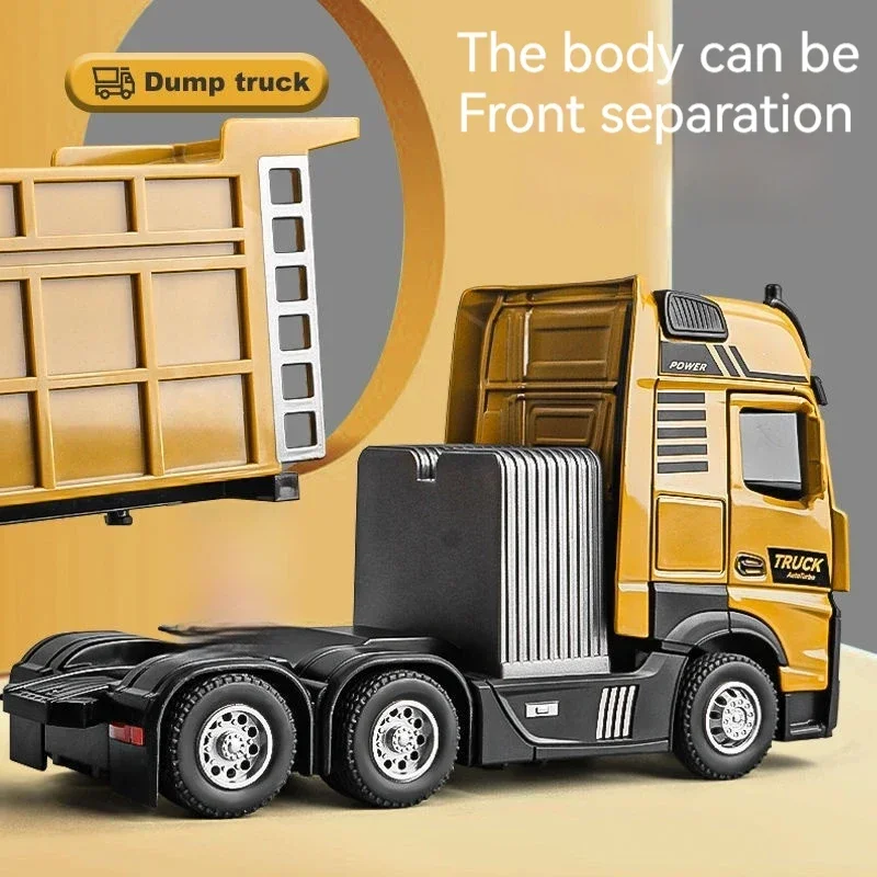 cool stuff funny gift:35cm supersized alloy transporter Heavy duty truck large dump truck semi trailerl model car,toys for kids