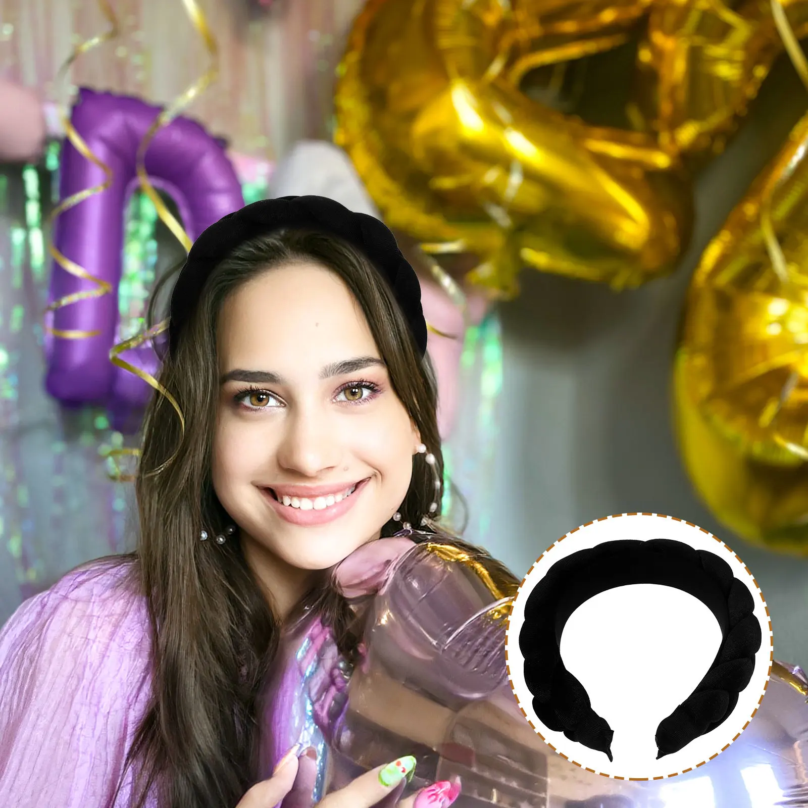 

Wide Braided Headband for Women Soft Fabric Hair Hoop Stylish Decorative Fashion Headband for Makeup Face Washing Skincare Spa