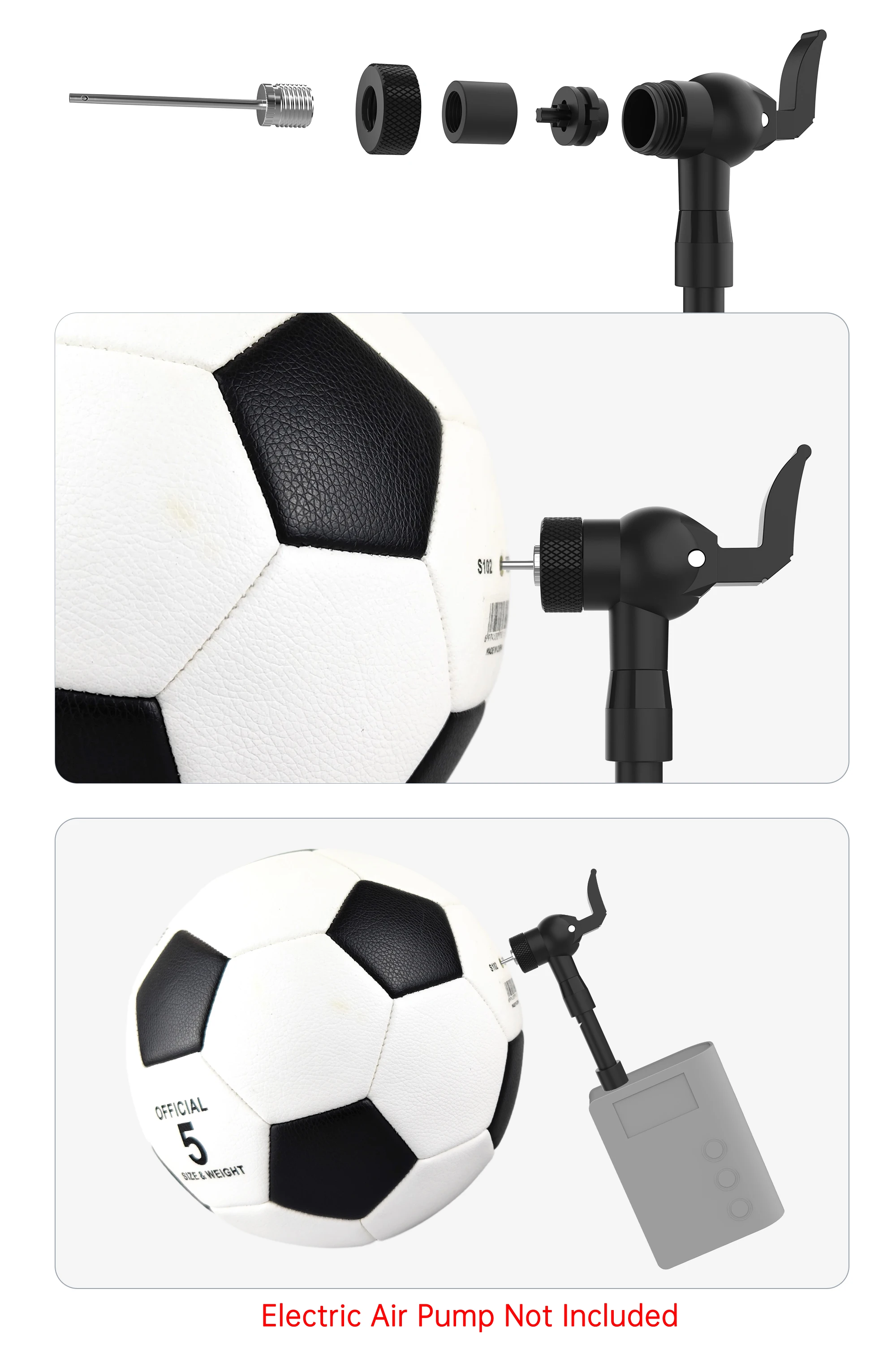 Universeller Fahrradpumpen-Düsenadapter 4-in-1 Universelle Ventilkompatibilität Clik/Schrader/Presta/Dunlop Ventil-Konverter für Luftpumpe – Detail 8