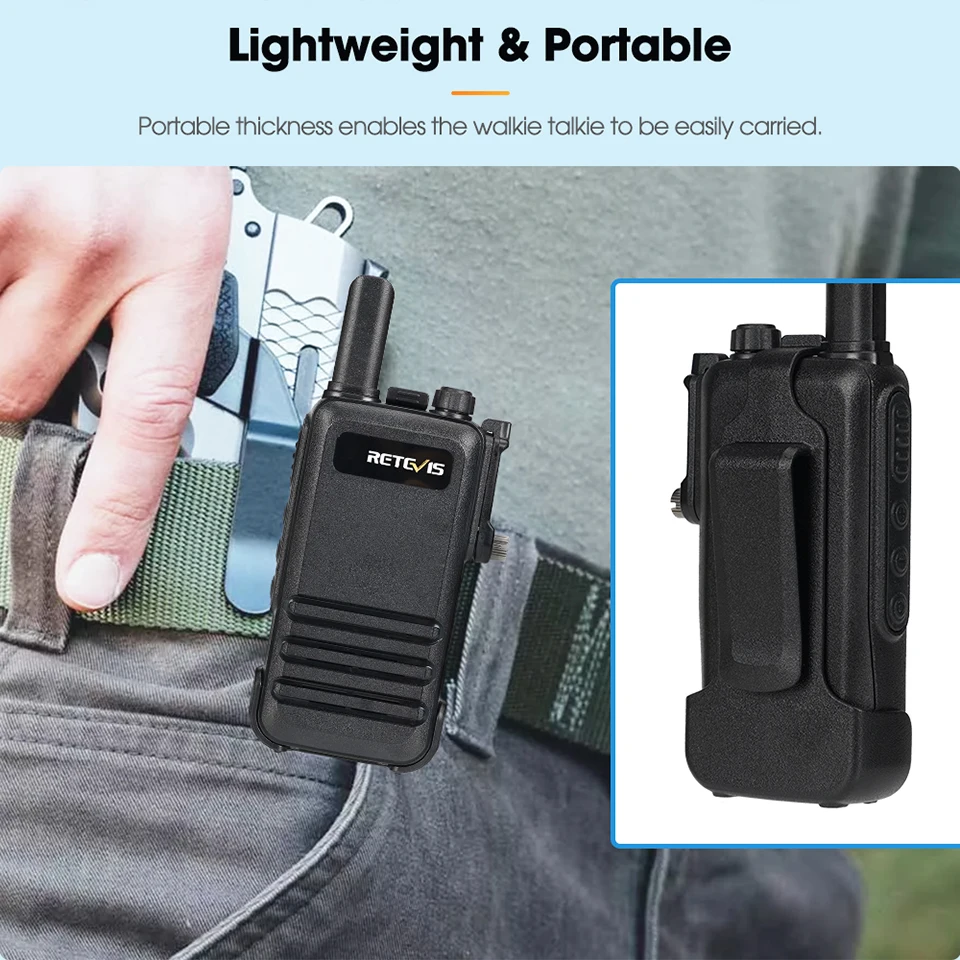 Retevis RB647 IP67 Wasserdichtes Walkie-Talkie Professionelles PMR FRS Mini Zweiwege-Funkgerät USB-C-Ladung VOX für Surfen Kajak Camping – Detail 5