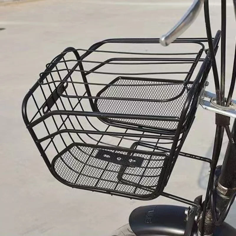 Bicycle Front Basket Electric Vehicle Basket Bold with Cover Storage Basket for Electric Scooter Folding Bike