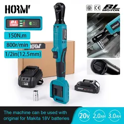 Hormy Brushless 1/2'' Cordless Electric Ratchet Wrench 150Nm Driver Screw Drill Nut Car Repair Power Tool For Makita 18V Battery