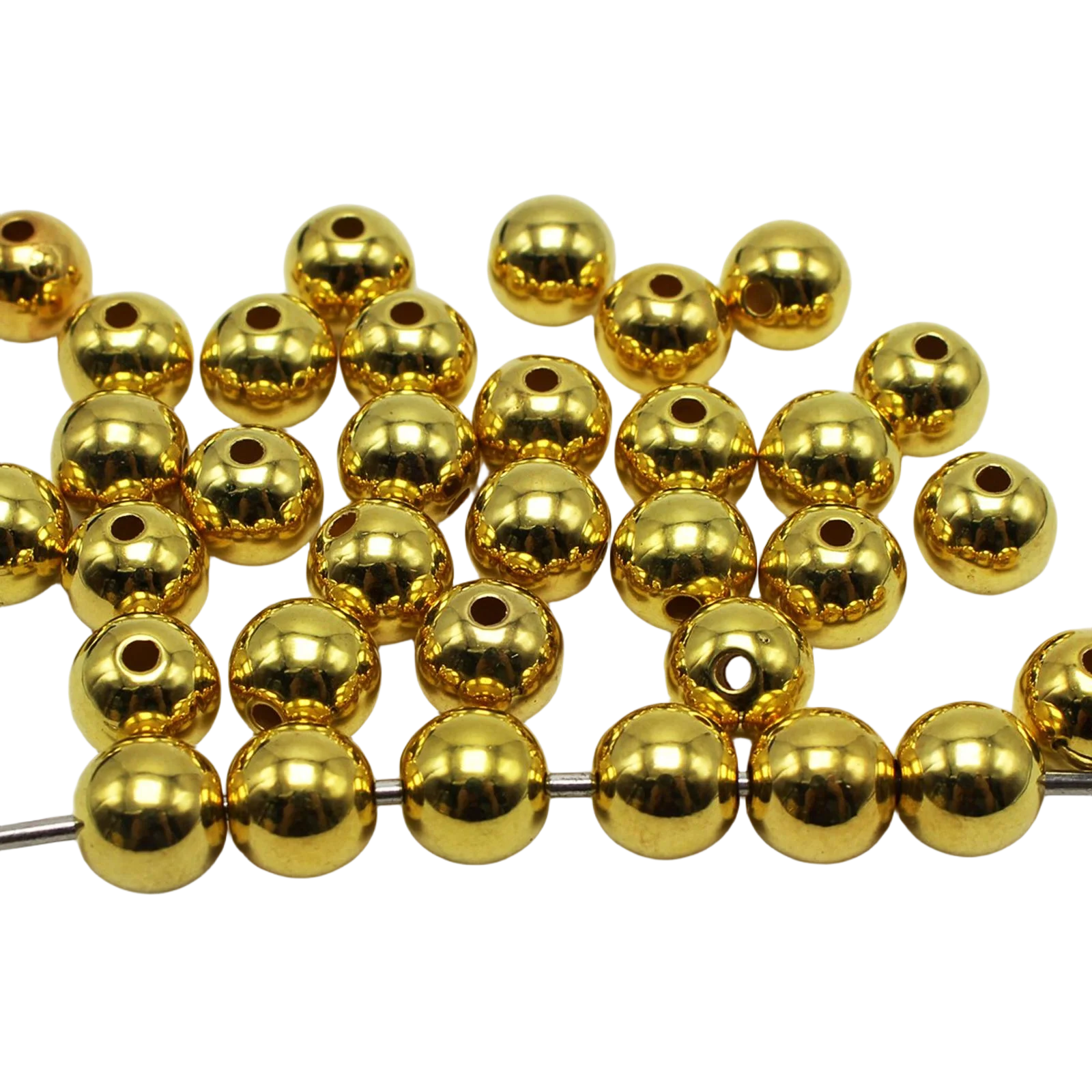 Craft DIY Metallic Acryl Facettierte Runde Perlen 3mm-12mm Glatte Kugelperlen