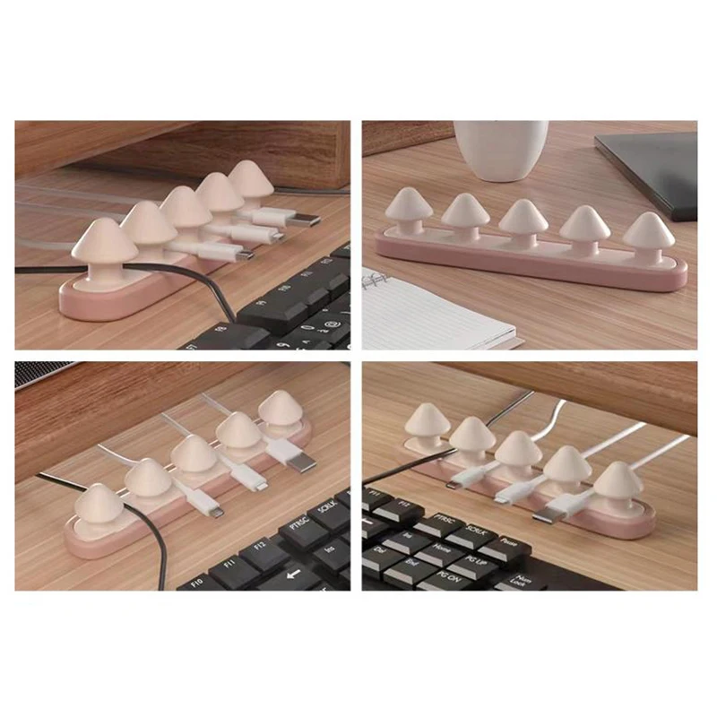 Simples Cartoon Clip Desktop Wire Organizer, Arranjo do fio, Armazenamento de dados Cabo, carregamento fixo Winder, Seamless Acrílico Hub