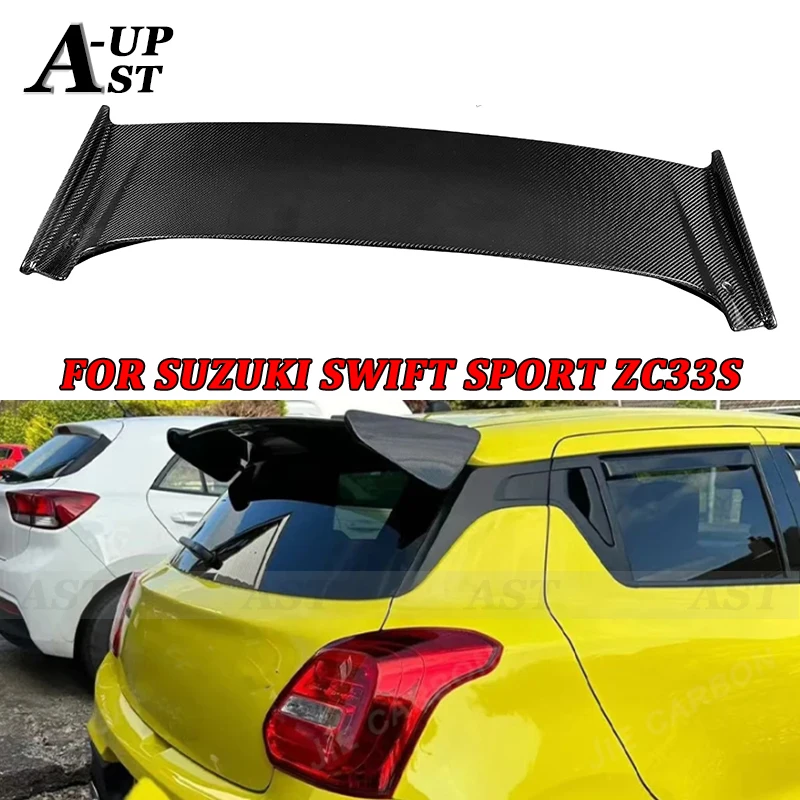 For Suzuki Swift Sport ZC33S Carbon Fiber Rear Wing Trunk Spoiler Tail fins Splitter Duckbill Car Wing Guide Wing Body Kits