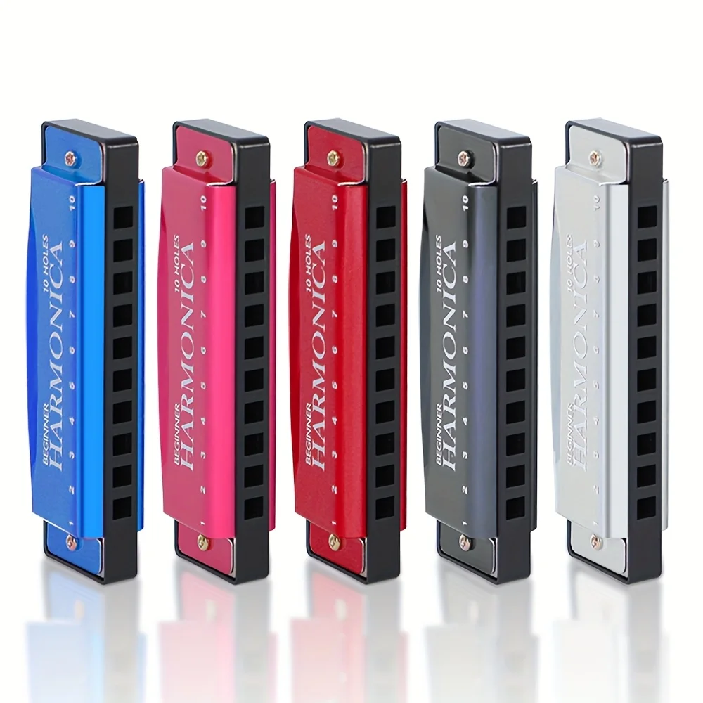 1 Pack, Multiple Colors Available, Professional Blues Harmonica with Harmonica Case, Cleaning Cloth, and Instruction Manual, Perfect for Beginners, Adults, and Professionals, as a Happy Eid Gift or New Year's Gift