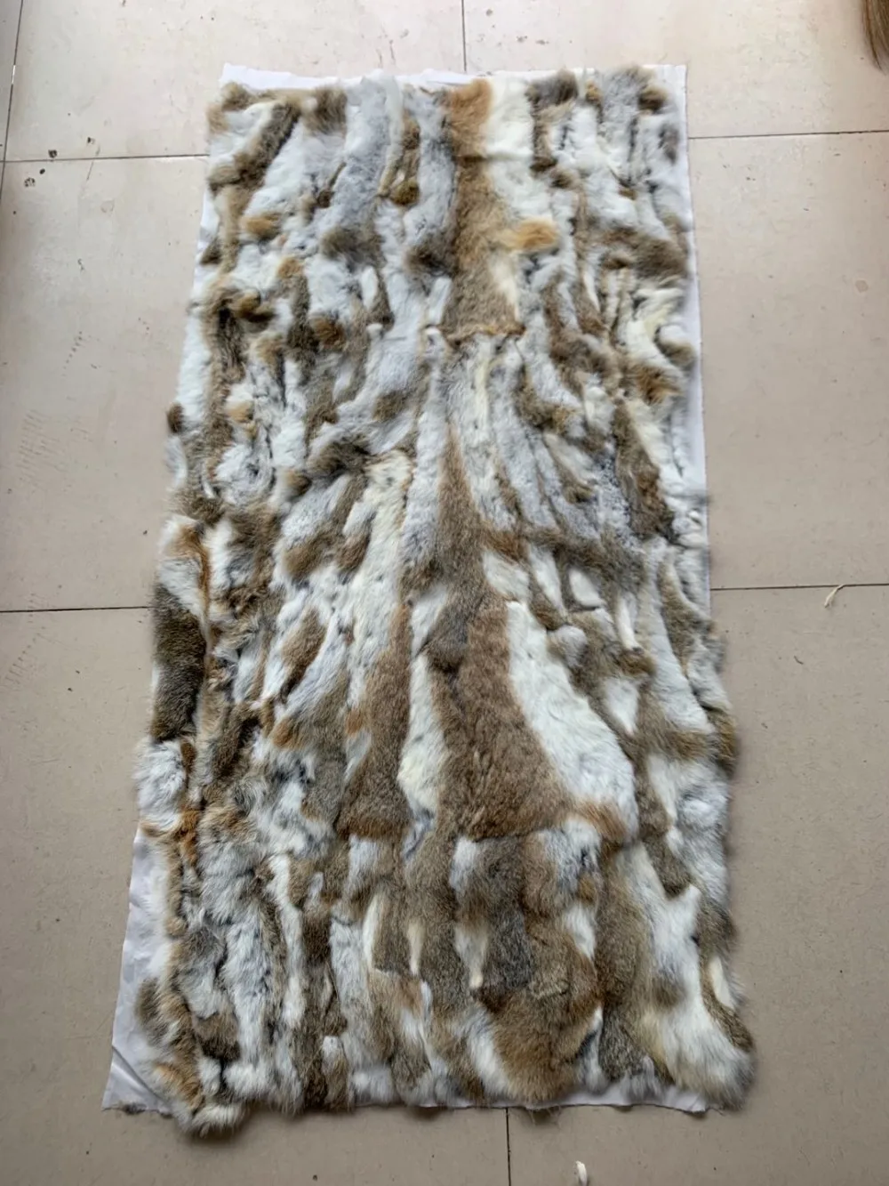 New Natural Real Genuine Rabbit Fur Blanket Leather Soft Plate Mattress Clothing Fabric Plates Material 105x54cm