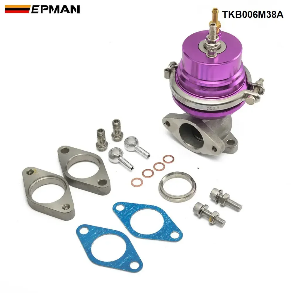 EPMAN Purple Adjustable 38mm External Turbo V-Band V Band Wastegate Turbocharge Flange TKB006M38A