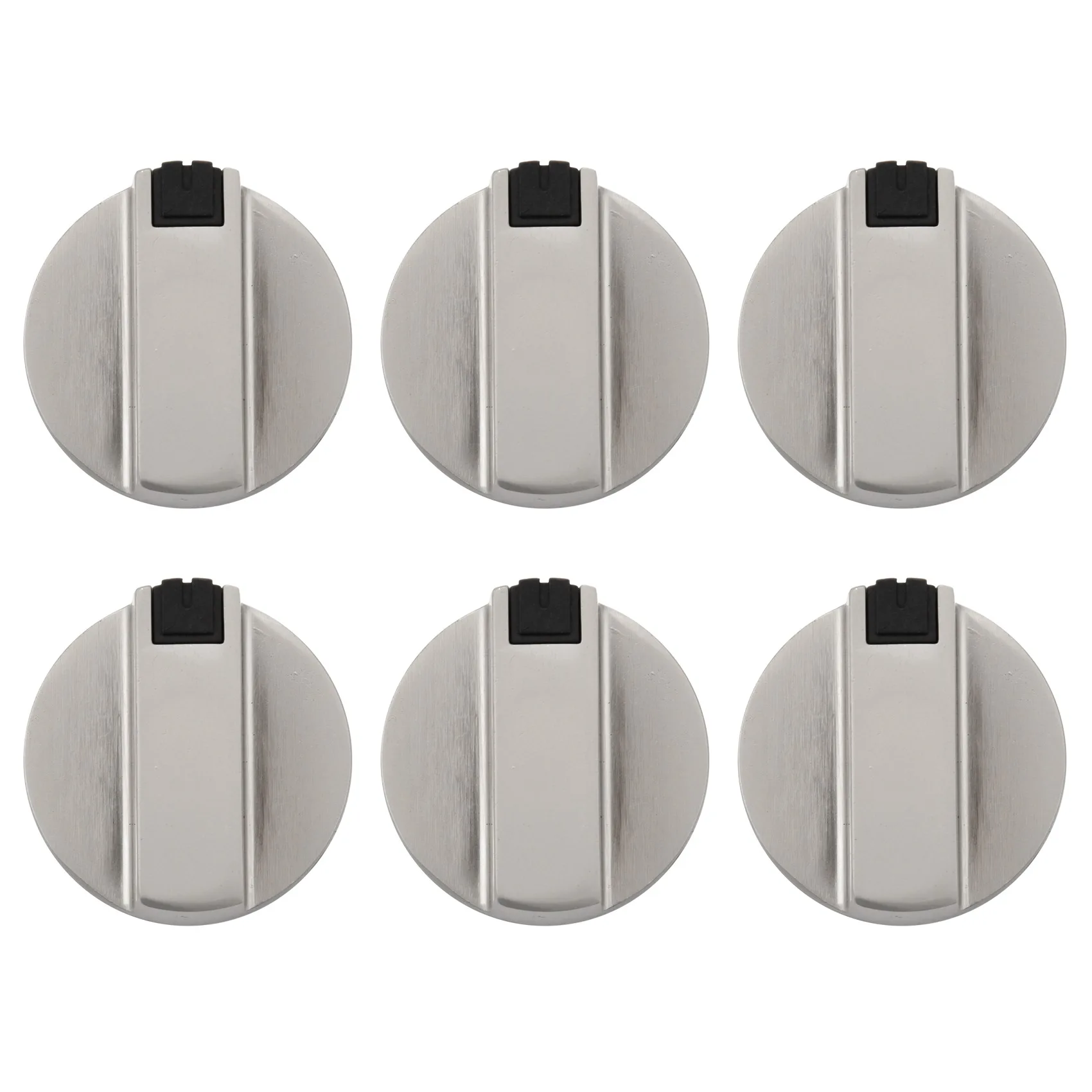Perillas plateadas de aleación de Zinc para estufa de Gas, perillas de Control universales para horno, 6 piezas, 6mm