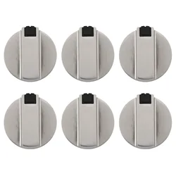 Universal Silver Gas Stove Knobs, Cooker Knobs,Oven Knob, Gas Stove Control, Adaptors, Oven Rotary Switch Cooking, 6PCs