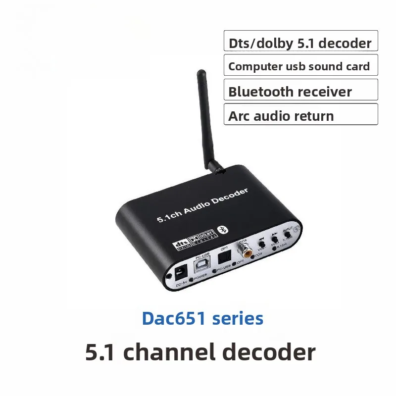 

Dts dolby 5.1 audio decoder hi-fi bluetooth receiver arc optical coaxial usb drive playback computer sound card