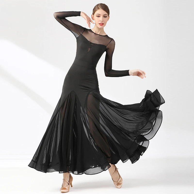 

Customized Adult Modern Dance Skirt Dress Waltz Grand Swing Performance Dress Wedding Dresses for Women Ballroom Dress Standard