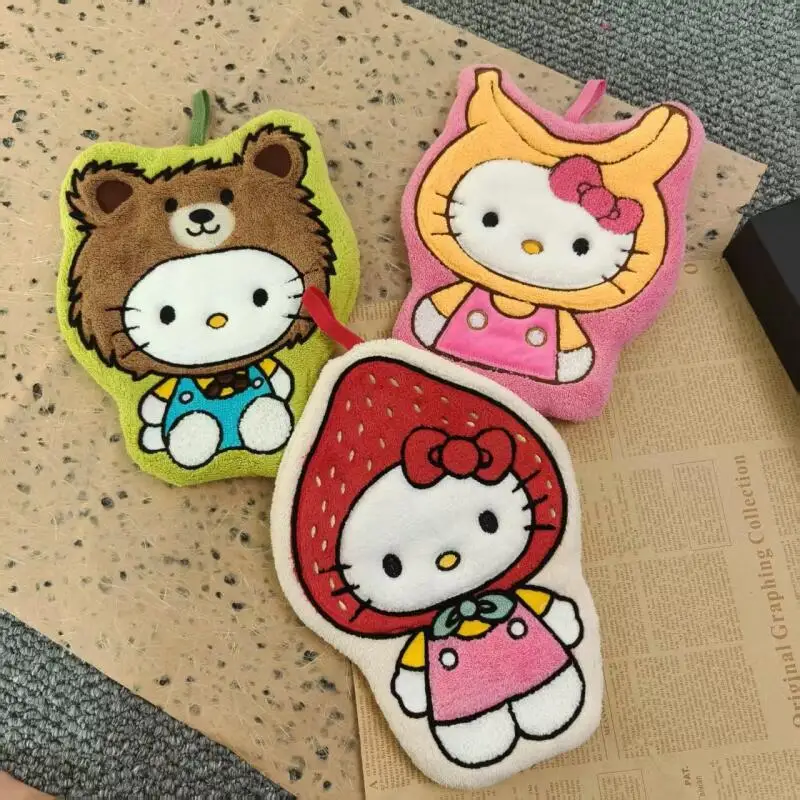 Kawaii Cartoon Hello Kitty Frucht-Handtuch Kreatives Saugfähiges Schnelltrocknendes Dickes Weiches Handtuch für Mädchen-Geburtstage