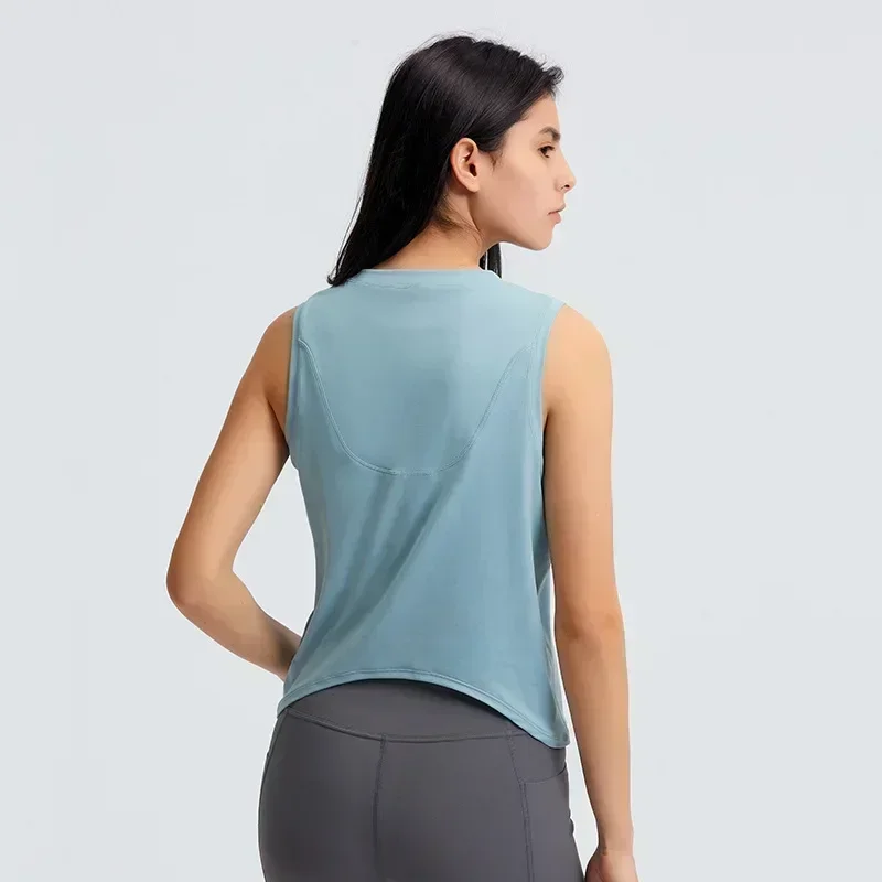 Solid Color Women Fitness Yoga Tank Top Sports Gym Top Breathable Workout Top Womens Clothing Crop Vest West Sleeveless Blouse