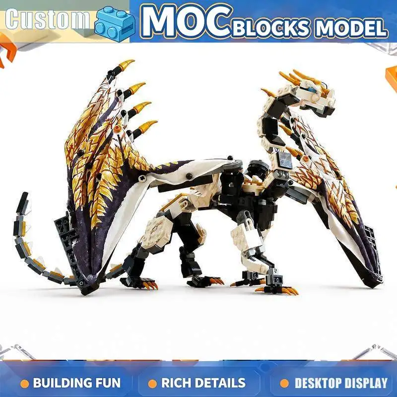 NEW 501PCS MOC Epic Fantasy Dragon Model Building Blocks DIY Assembly Creative Educational Project Collection Display Gift Toy