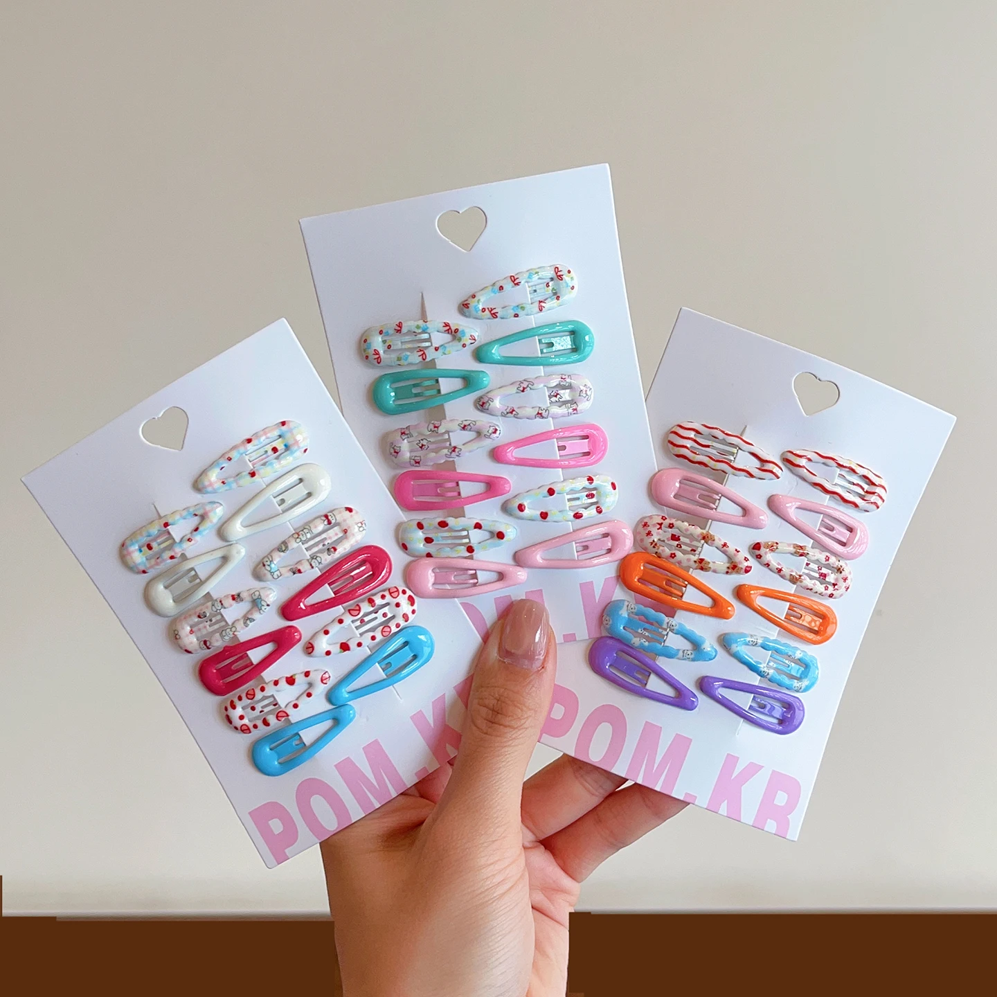 12 Stück/Set Koreanischer Stil Süße Bonbonfarben Kinder-Haarspangen Niedliche Blumenmuster Rutschfeste Haarklammern Kleinkind Mädchen Accessoires – Detail 2
