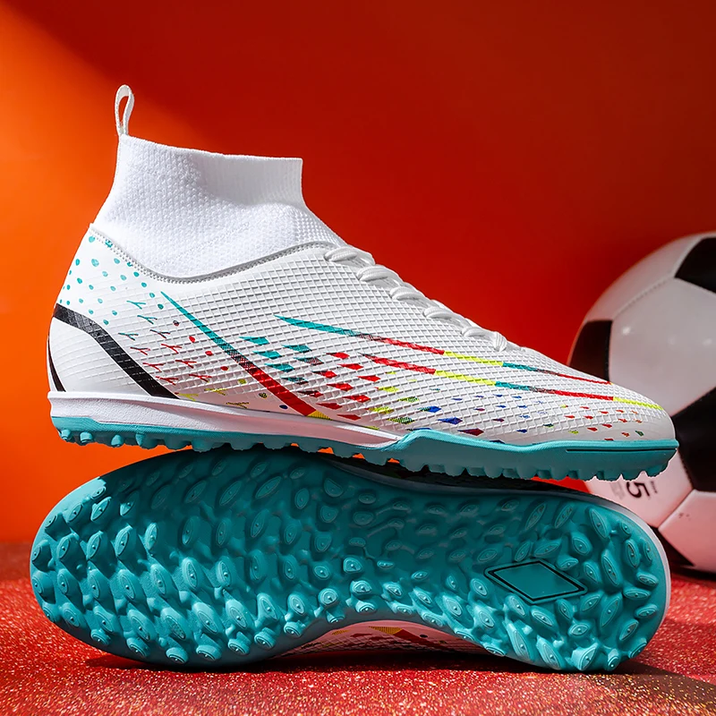 Men Soccer Shoes TF/FG Cleats Football Boots Anti-slip Grass Training Match Futsal Sports Shoes Kids Soccer Sneakers Size 35-45