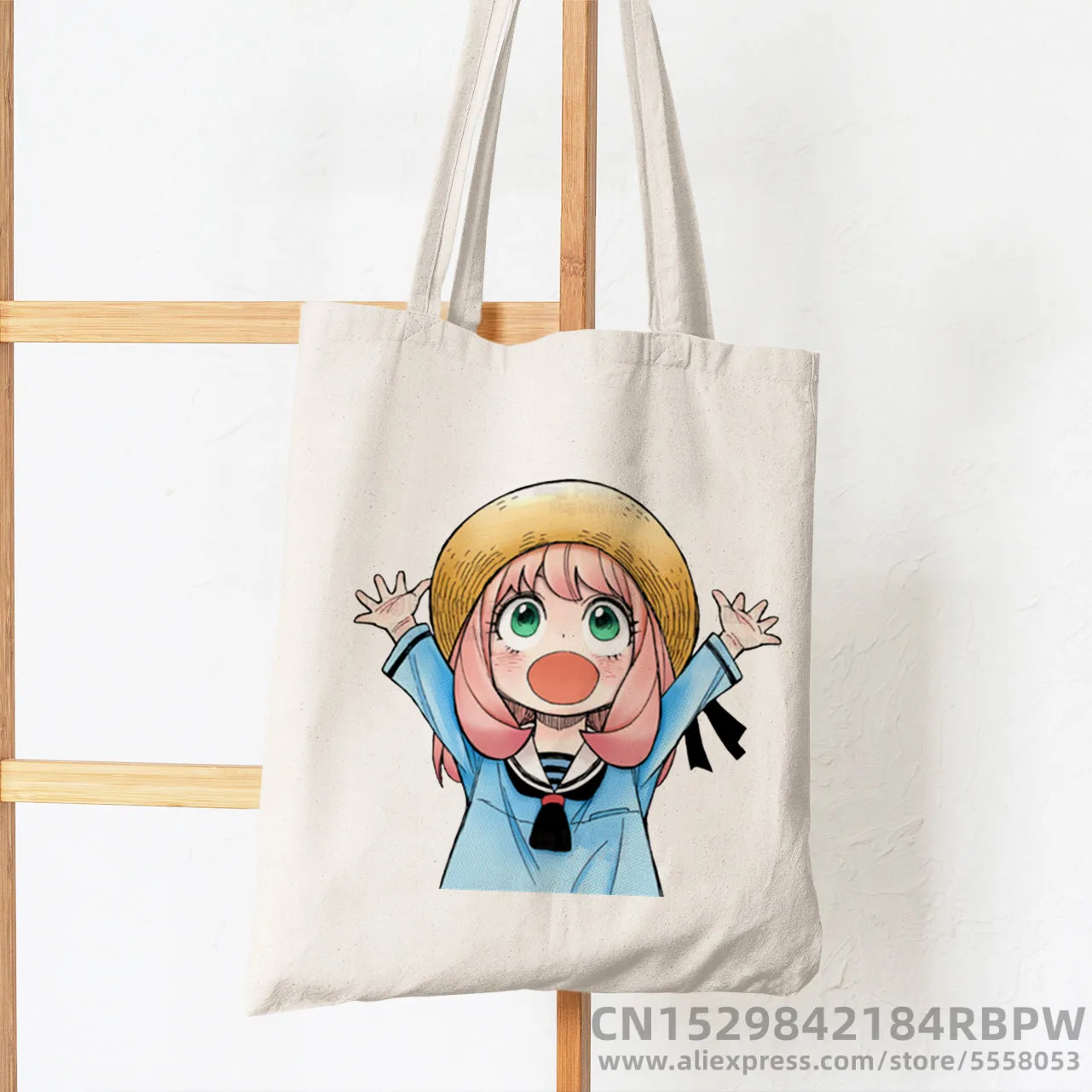 SPYFAMILY Japanese Anime Shopping Bag Graphic Tote Harajuku Spy x Family Canvas Anya Smug SpyFamily Shoulder Bag Female Ulzzang