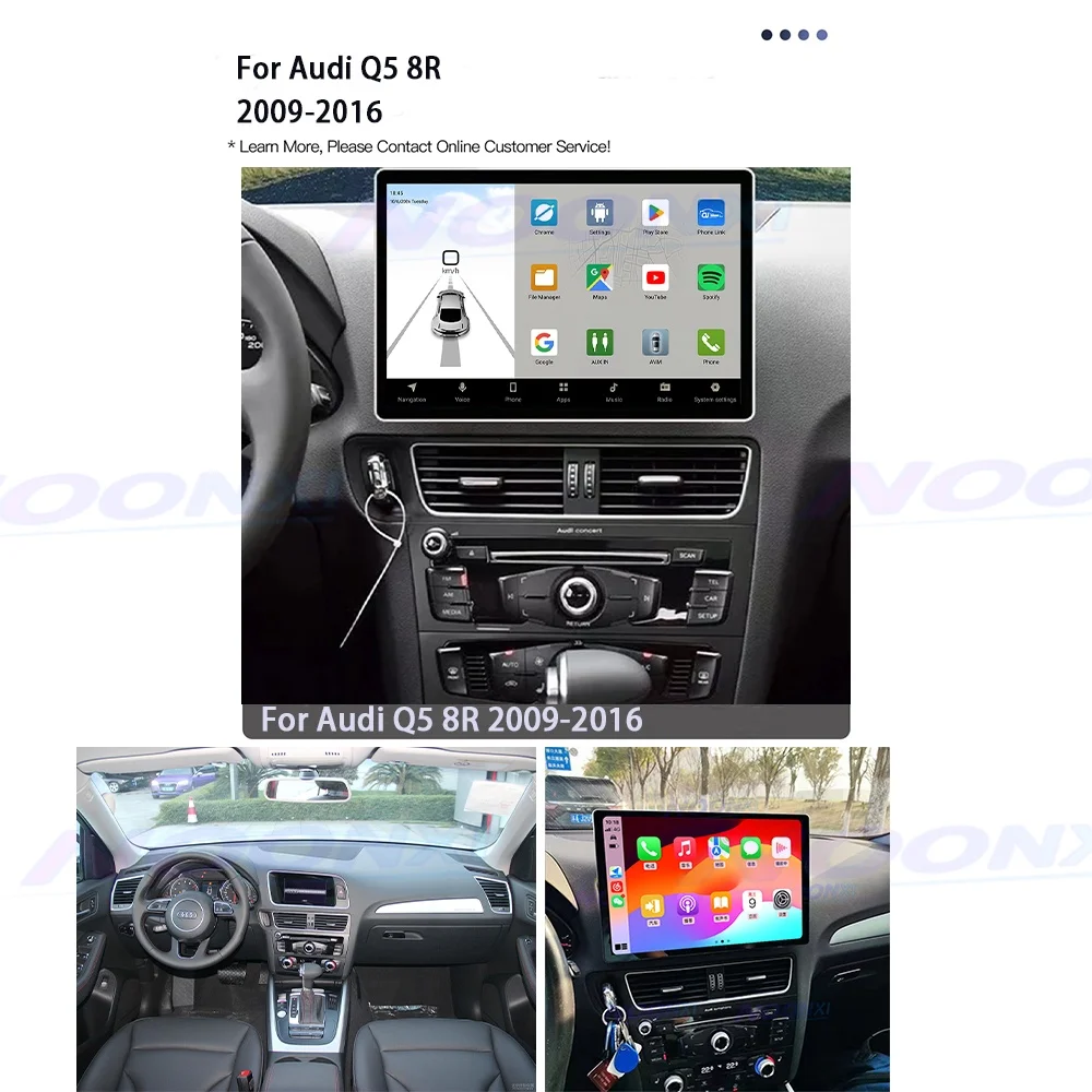 For Audi Q5 8R 2009-2016 Carplay Android Auto Car Radio Multimedia Video Player GPS Navigation Stereo BT WIFI Head Unit
