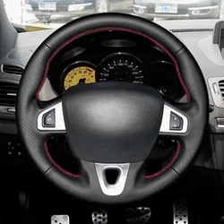 Car Steering Wheel Cover Leather Trim For Renault Megane 3 2008-2016 Scenic 3 Kangoo 2 Fluence (ZE) Samsung SM3 Nissan NV250