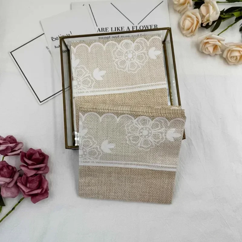 20pcs 33cm 2-Ply Colourful Printed Napkin Lace Element Linen Pattern Disposable Wine Glass Flower Paper Placemat DIY Decoupage